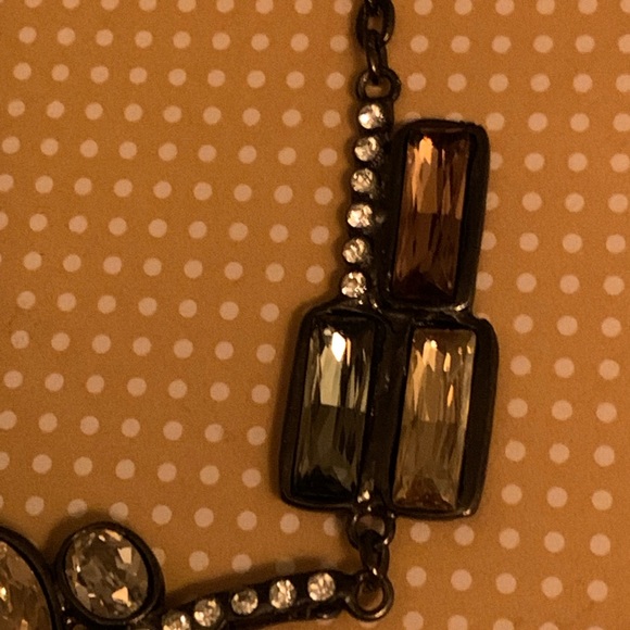 Gorgeous Golden Topaz Yellow & Clear Rhinestone Paved Hollywood Party Necklace - Picture 6 of 11